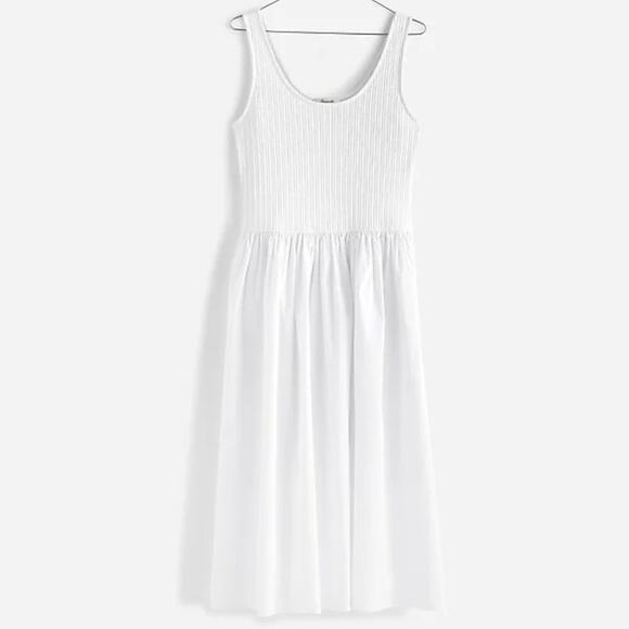 Madewell Drop Waist Tank Midi Dress in White Size M NWT - Picture 3 of 13
